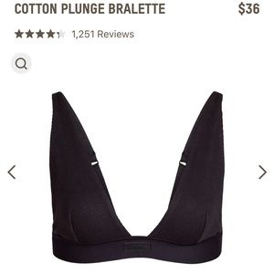 Small perfect condition skims cotton plunge bra black